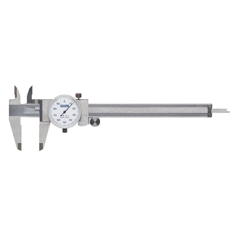Fowler 52-008-007-0 Whiteface Dial Caliper, 0 to 6 in, Graduation 0.001 in, Stainless Steel, Satin Polished Chrome